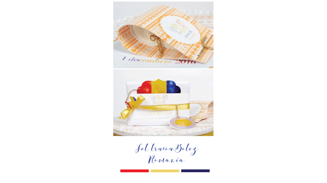 Trusou de botez brodat ideal pentru 1 Decembrie Romania,  Traditie romaneasca 2